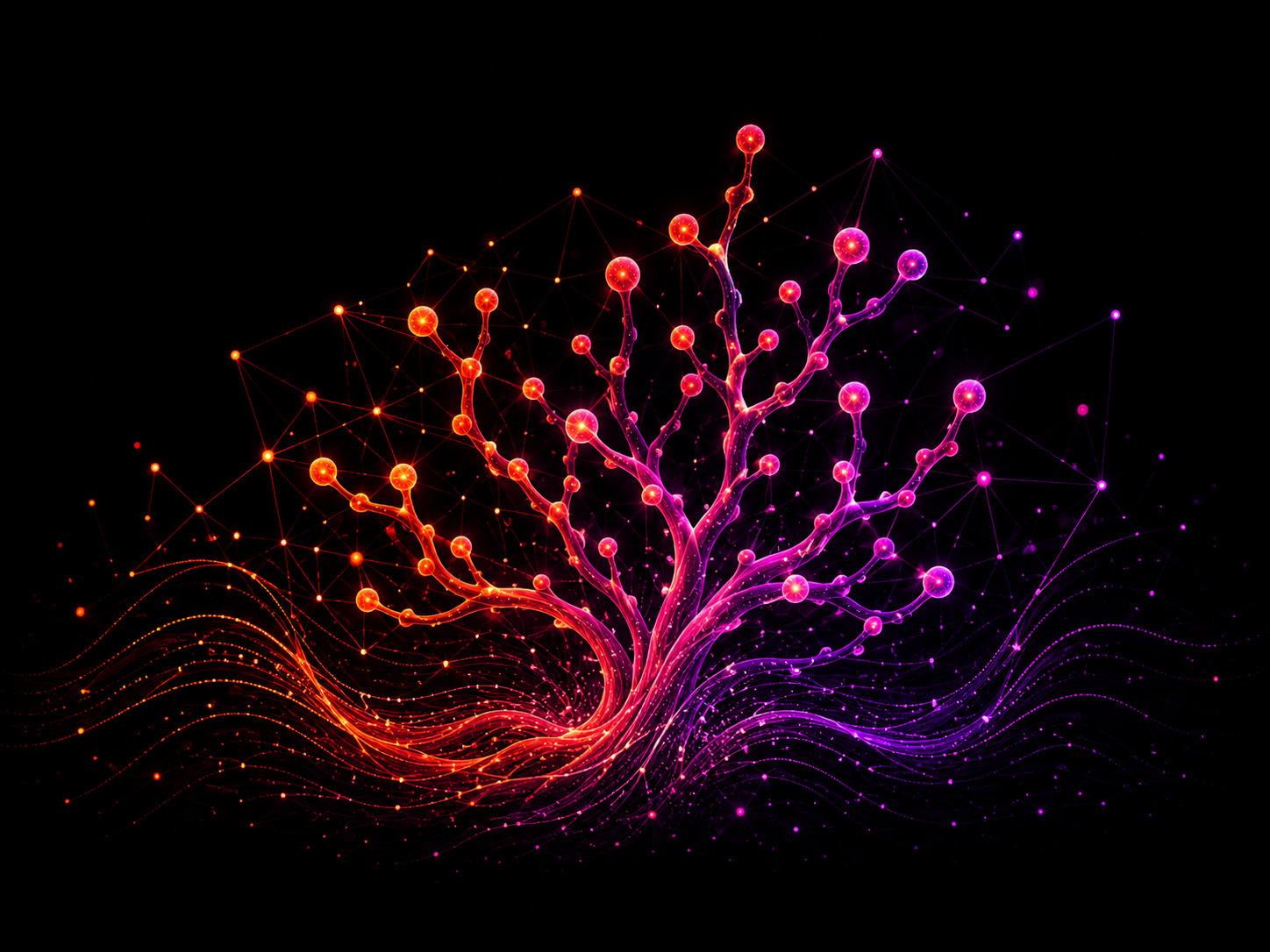 Abstract coral visual representing AI automation