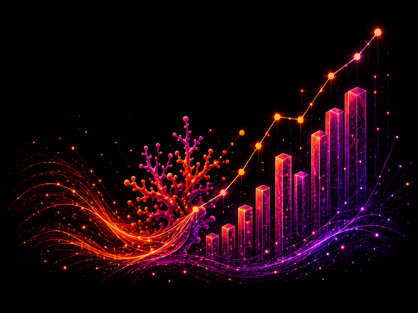 Abstract coral visual representing search visibility